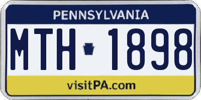 PA license plate MTH1898