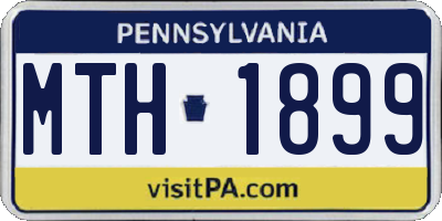 PA license plate MTH1899