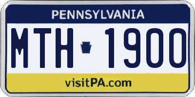 PA license plate MTH1900