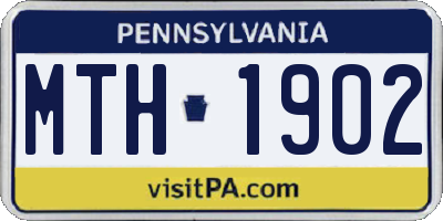 PA license plate MTH1902