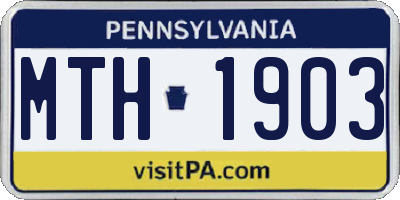 PA license plate MTH1903