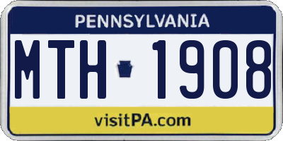 PA license plate MTH1908