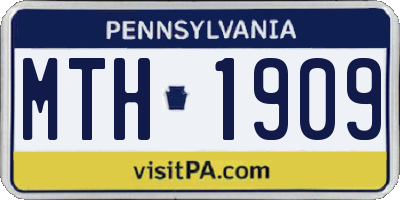 PA license plate MTH1909
