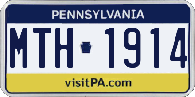 PA license plate MTH1914
