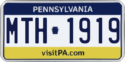 PA license plate MTH1919