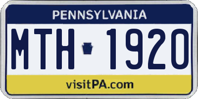 PA license plate MTH1920
