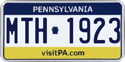 PA license plate MTH1923