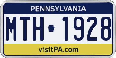 PA license plate MTH1928