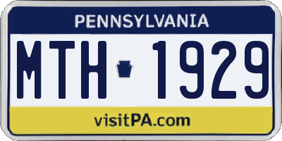 PA license plate MTH1929