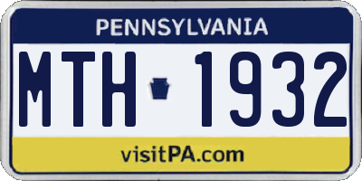 PA license plate MTH1932