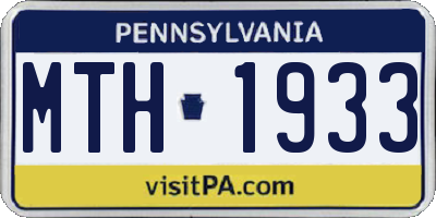 PA license plate MTH1933