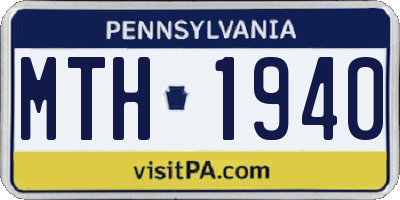 PA license plate MTH1940