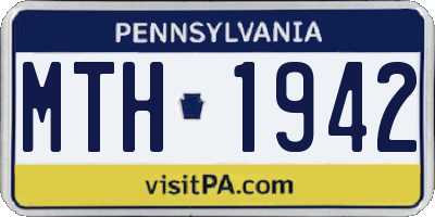 PA license plate MTH1942