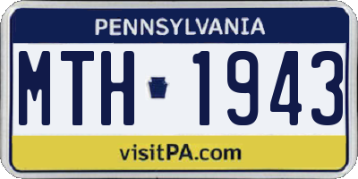 PA license plate MTH1943