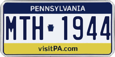 PA license plate MTH1944