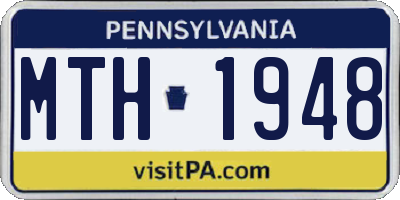 PA license plate MTH1948