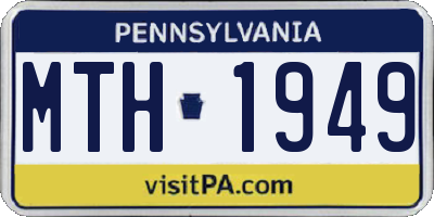 PA license plate MTH1949