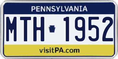PA license plate MTH1952