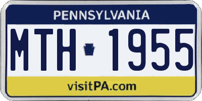PA license plate MTH1955