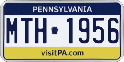 PA license plate MTH1956