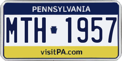 PA license plate MTH1957