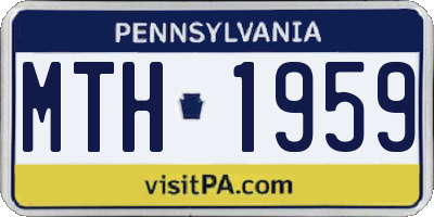 PA license plate MTH1959