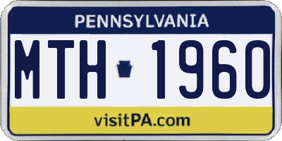 PA license plate MTH1960