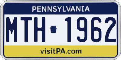 PA license plate MTH1962