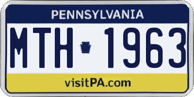 PA license plate MTH1963