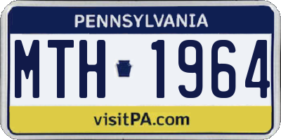 PA license plate MTH1964