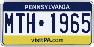 PA license plate MTH1965