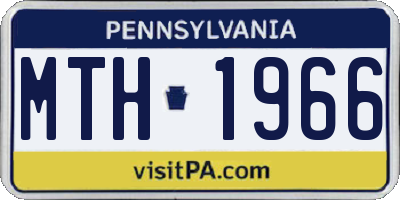 PA license plate MTH1966