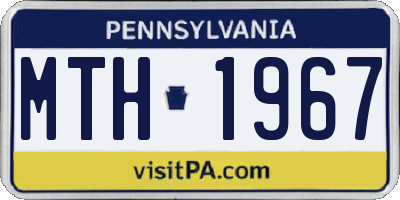 PA license plate MTH1967