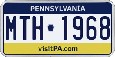 PA license plate MTH1968