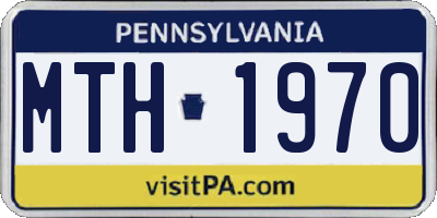 PA license plate MTH1970