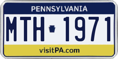 PA license plate MTH1971