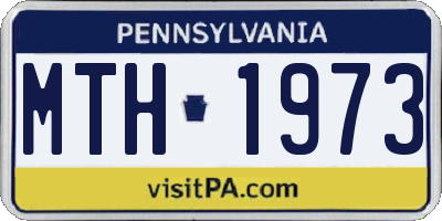 PA license plate MTH1973
