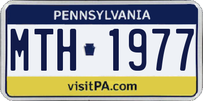 PA license plate MTH1977