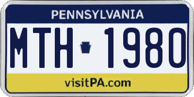 PA license plate MTH1980