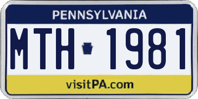 PA license plate MTH1981