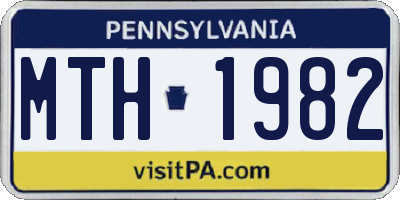 PA license plate MTH1982