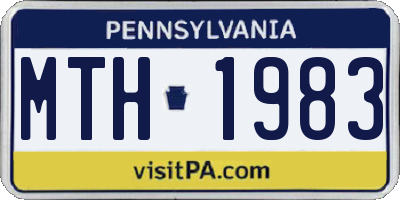 PA license plate MTH1983