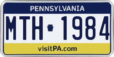 PA license plate MTH1984