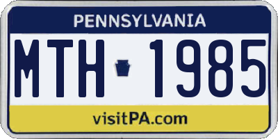 PA license plate MTH1985