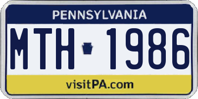 PA license plate MTH1986