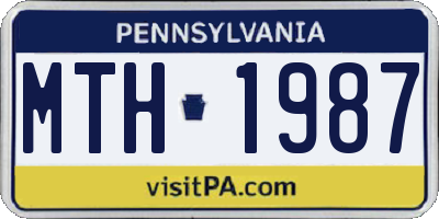PA license plate MTH1987