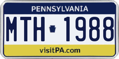 PA license plate MTH1988