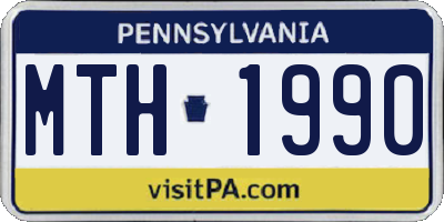 PA license plate MTH1990