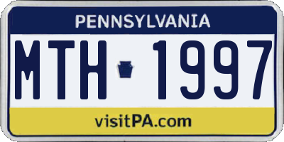 PA license plate MTH1997