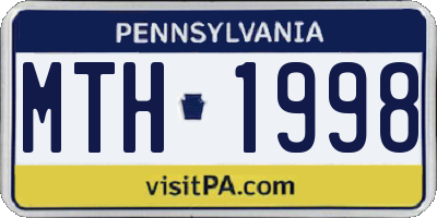 PA license plate MTH1998